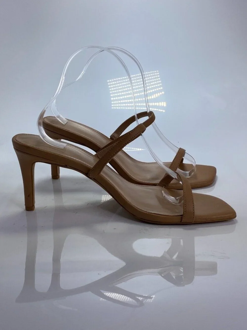 BCBGENERATION Women's Salin Tan Leather Double Strap Sandals Sz 10